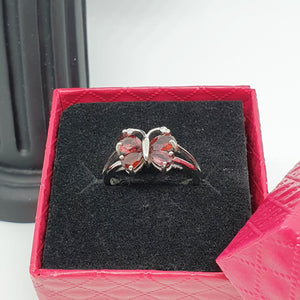 R0008 - Red Garnet Butterfly Ring