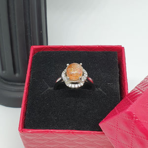 R0009 - Golden Strawberry Sunstone Ring