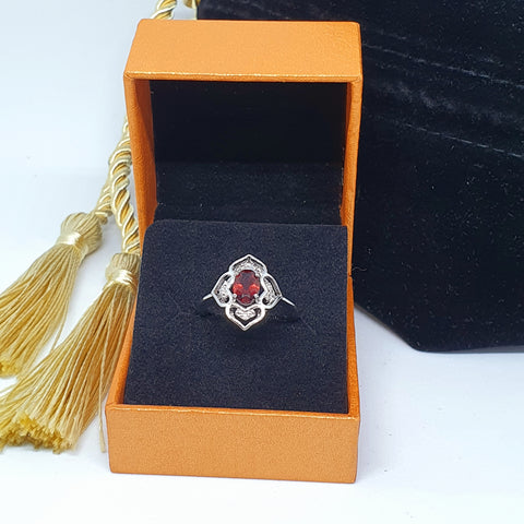 R0028 - Red Garnet Ring