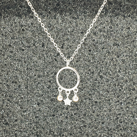 N0007 Twinkle Star Silver Necklace