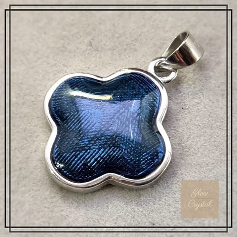 P0150 - Gibeon Meteorite Pendant - Clover Blue