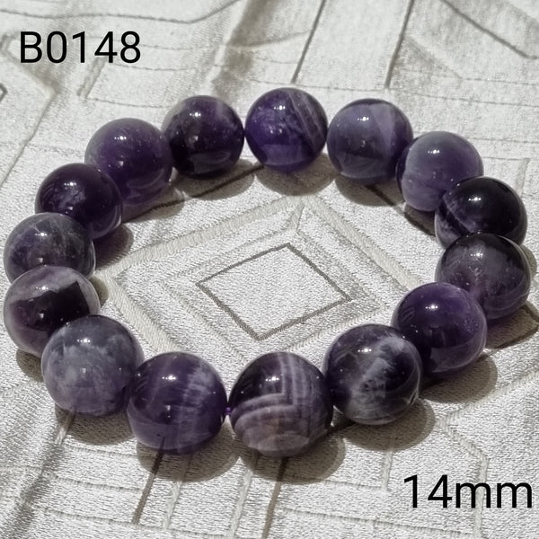 B0148 - 0150 Chevron Amethyst Bracelets - 8-14mm