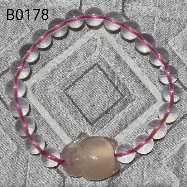 B0178 - Foxy Starburst Rose Quartz Bracelet - 7.7mm