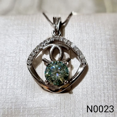 N0023 Moissanite Pendant with Necklace