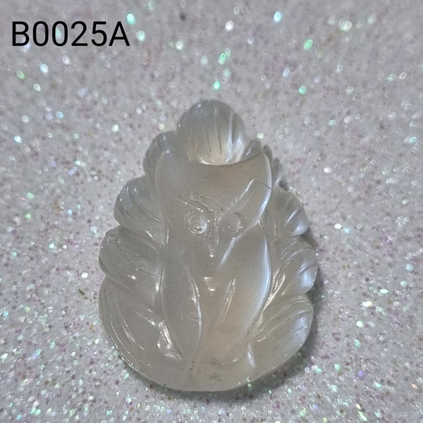 P0025A - Moon Stone Nine-Tailed Fox Pendant