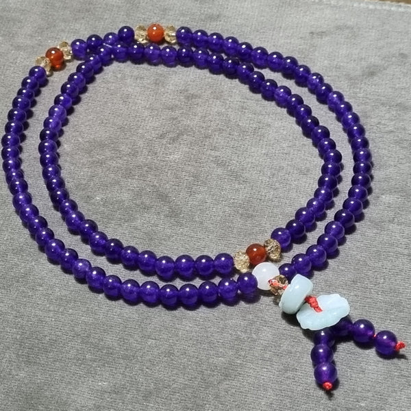 B0312 - Purple Chalcedony Necklace - 6mm