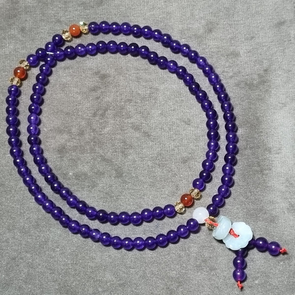 B0312 - Purple Chalcedony Necklace - 6mm