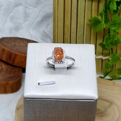 R0074 - Golden Strawberry Sunstone Pixiu Ring