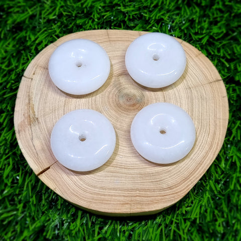 P0087 -  White Jade Donut - 30mm