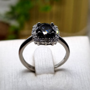 R0159 - Grey Moissanite Ring - 2.0ct