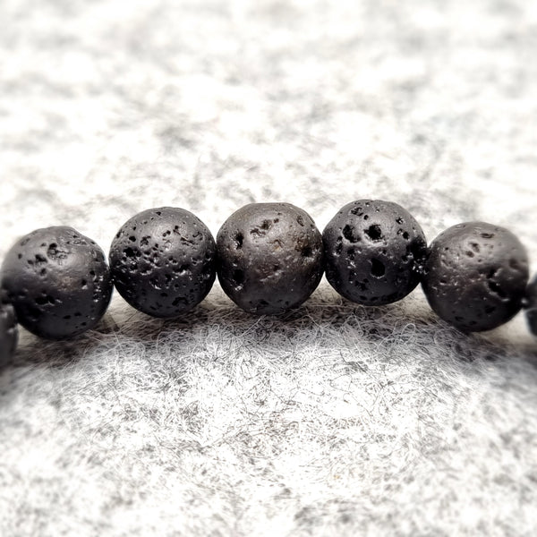 B0579 - Lava Stone & Agate Bracelet - 6.3mm