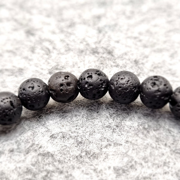 B0575 - Lava Stone with Charm Bracelet - 6.4mm