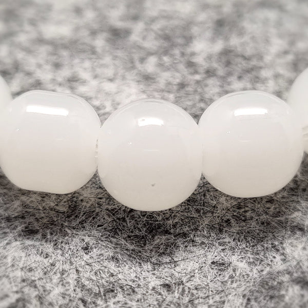 B0738 - Malachite & White Chalcedony Bracelet - 8.3mm