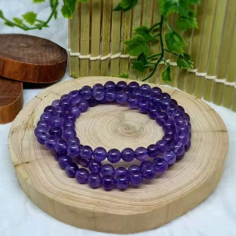 B0146 -  Amethyst 3-rounds Bracelet - 6mm