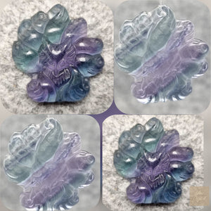 P0104 - Fluorite Nine-Tailed Fox Pendant