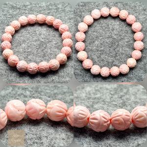 B0611 - Pink Tridacna Bracelet (女王贝) - 9.5mm